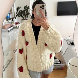 Strawberry knitted cardigan